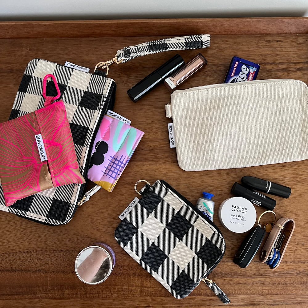 Bag Buddies Organiser Pouch Set -- Black Gingham