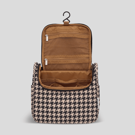 Bon Voyage Travel Toiletry Bag -- Black Houndstooth
